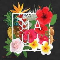 Flowers Of Maui Word Art Hawaiian Island Souvenir Cool Comfort Performance Bucket Hat