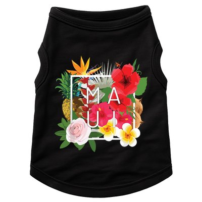 Flowers Of Maui Word Art Hawaiian Island Souvenir Doggie Tank