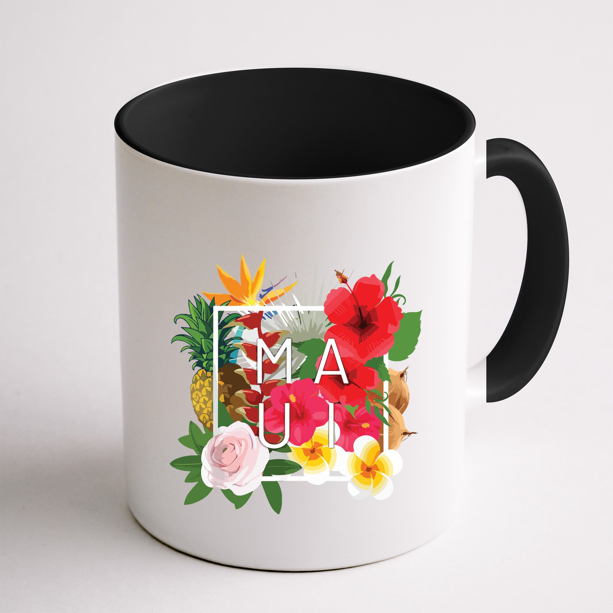 Flowers Of Maui Word Art Hawaiian Island Souvenir Mug
