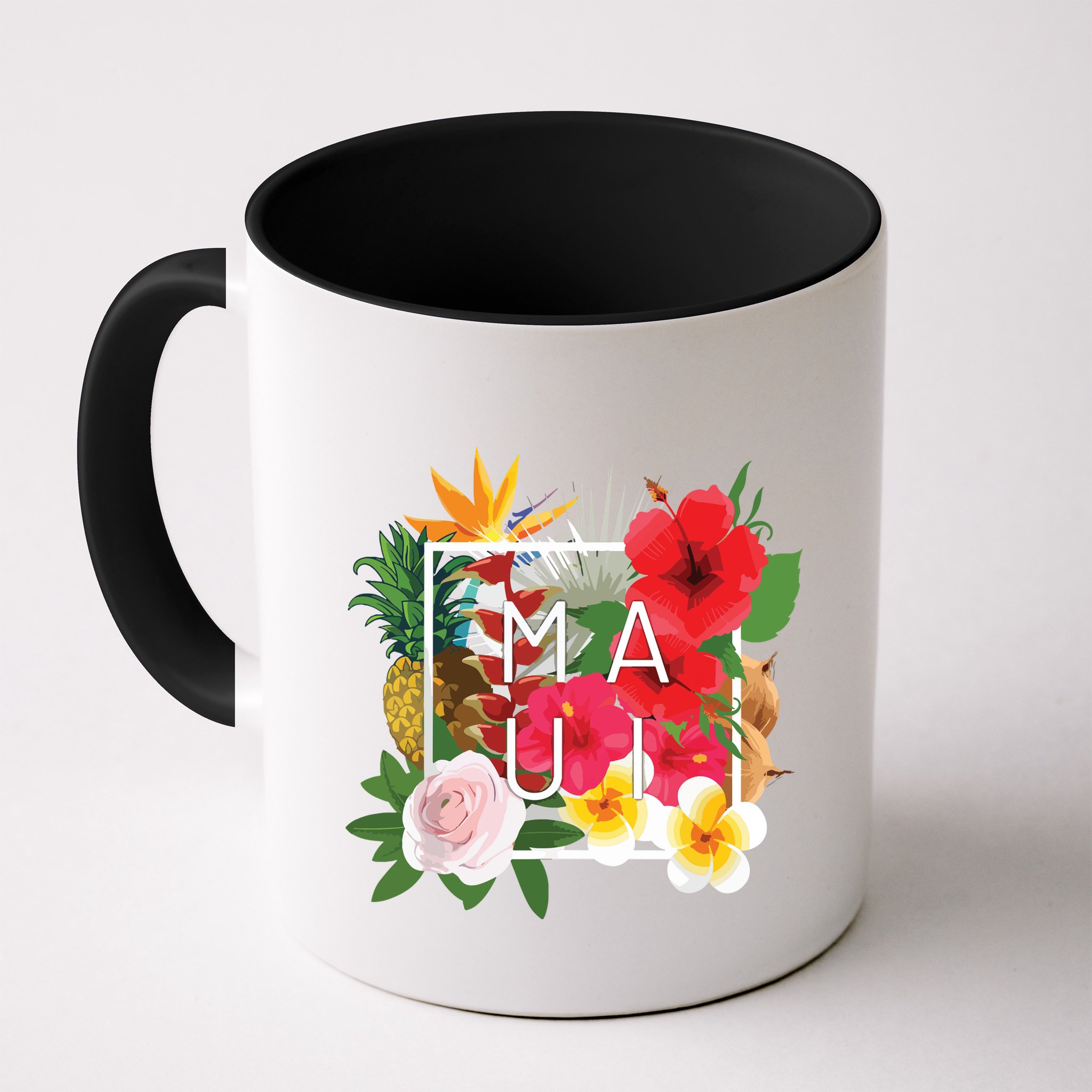 Flowers Of Maui Word Art Hawaiian Island Souvenir Mug