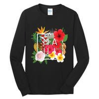 Flowers Of Maui Word Art Hawaiian Island Souvenir Tall Long Sleeve T-Shirt