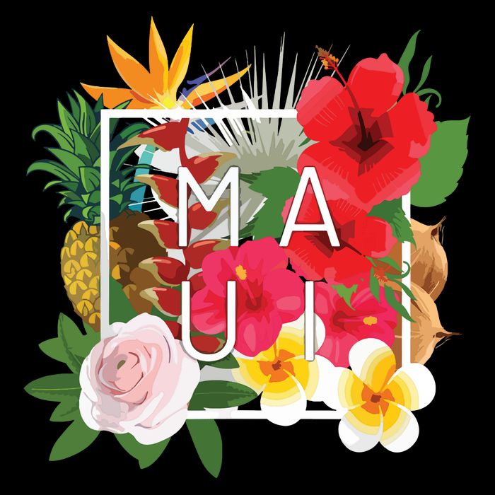 Flowers Of Maui Word Art Hawaiian Island Souvenir Bag