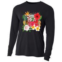 Flowers Of Maui Word Art Hawaiian Island Souvenir Cooling Performance Long Sleeve Crew