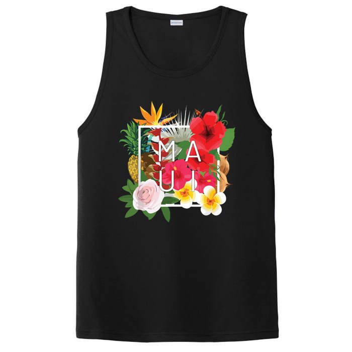 Flowers Of Maui Word Art Hawaiian Island Souvenir PosiCharge Competitor Tank