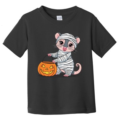 Funny Opossum Mummy Pumpkin Trick Or Treat Halloween Design Toddler T-Shirt