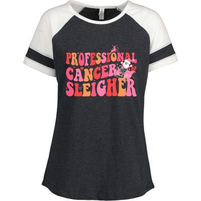 Funny Oncology Nurse Christmas Professional Cancer Sleigher Gift Enza Ladies Jersey Colorblock Tee