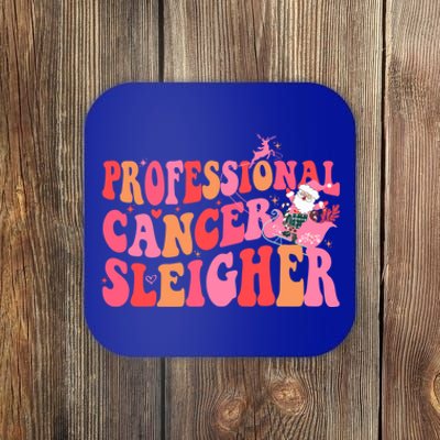 Funny Oncology Nurse Christmas Professional Cancer Sleigher Gift Coaster