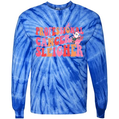 Funny Oncology Nurse Christmas Professional Cancer Sleigher Gift Tie-Dye Long Sleeve Shirt