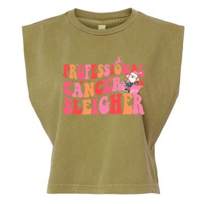 Funny Oncology Nurse Christmas Professional Cancer Sleigher Gift Garment-Dyed Women's Muscle Tee