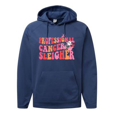 Funny Oncology Nurse Christmas Professional Cancer Sleigher Gift Performance Fleece Hoodie