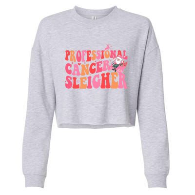 Funny Oncology Nurse Christmas Professional Cancer Sleigher Gift Cropped Pullover Crew