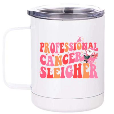 Funny Oncology Nurse Christmas Professional Cancer Sleigher Gift 12 oz Stainless Steel Tumbler Cup