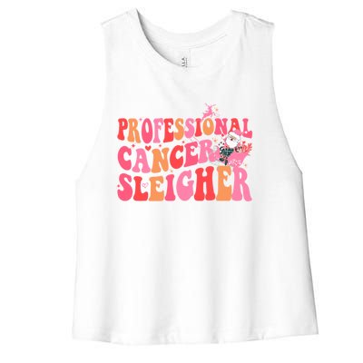 Funny Oncology Nurse Christmas Professional Cancer Sleigher Gift Women's Racerback Cropped Tank