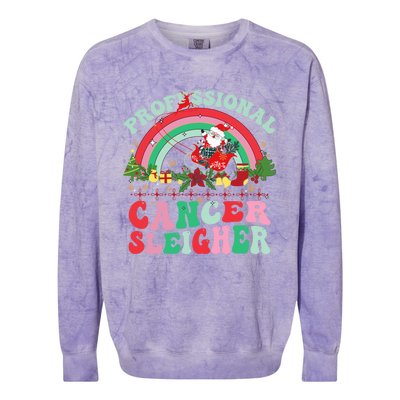 Funny Oncology Nurse Christmas Professional Cancer Sleigher Gift Colorblast Crewneck Sweatshirt