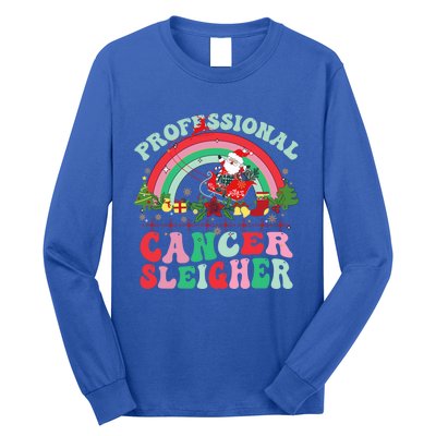 Funny Oncology Nurse Christmas Professional Cancer Sleigher Gift Long Sleeve Shirt