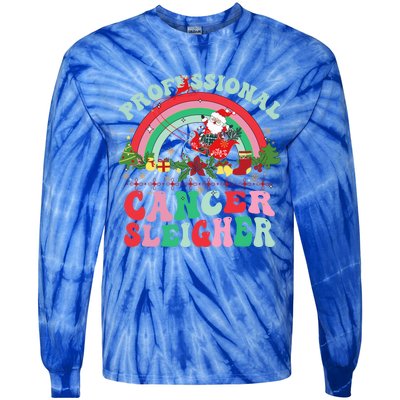 Funny Oncology Nurse Christmas Professional Cancer Sleigher Gift Tie-Dye Long Sleeve Shirt