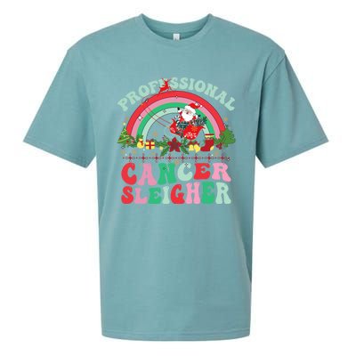 Funny Oncology Nurse Christmas Professional Cancer Sleigher Gift Sueded Cloud Jersey T-Shirt