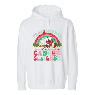 Funny Oncology Nurse Christmas Professional Cancer Sleigher Gift Garment-Dyed Fleece Hoodie