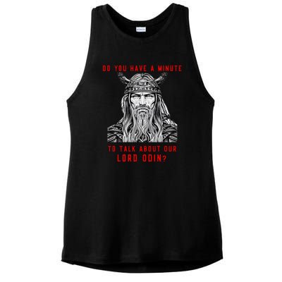 Funny Odin Norse God Viking Gift Ladies PosiCharge Tri-Blend Wicking Tank