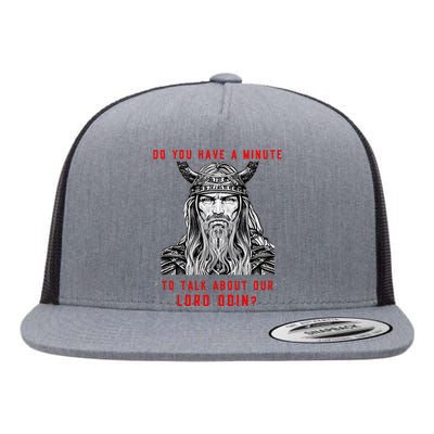 Funny Odin Norse God Viking Gift Flat Bill Trucker Hat