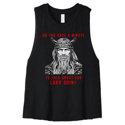 Funny Odin Norse God Viking Gift Women's Racerback Cropped Tank