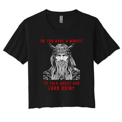 Funny Odin Norse God Viking Gift Women's Crop Top Tee