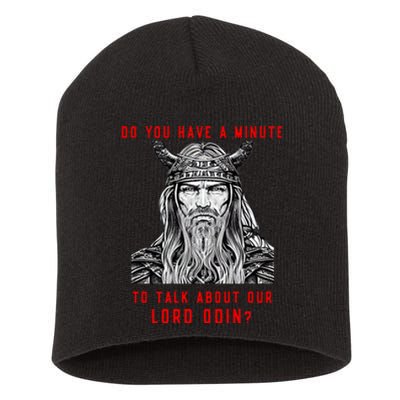 Funny Odin Norse God Viking Gift Short Acrylic Beanie