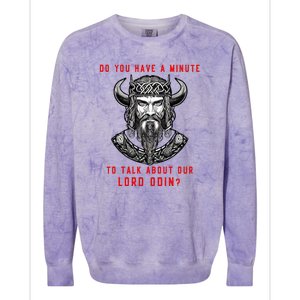 Funny Odin Norse God Viking Gift Colorblast Crewneck Sweatshirt