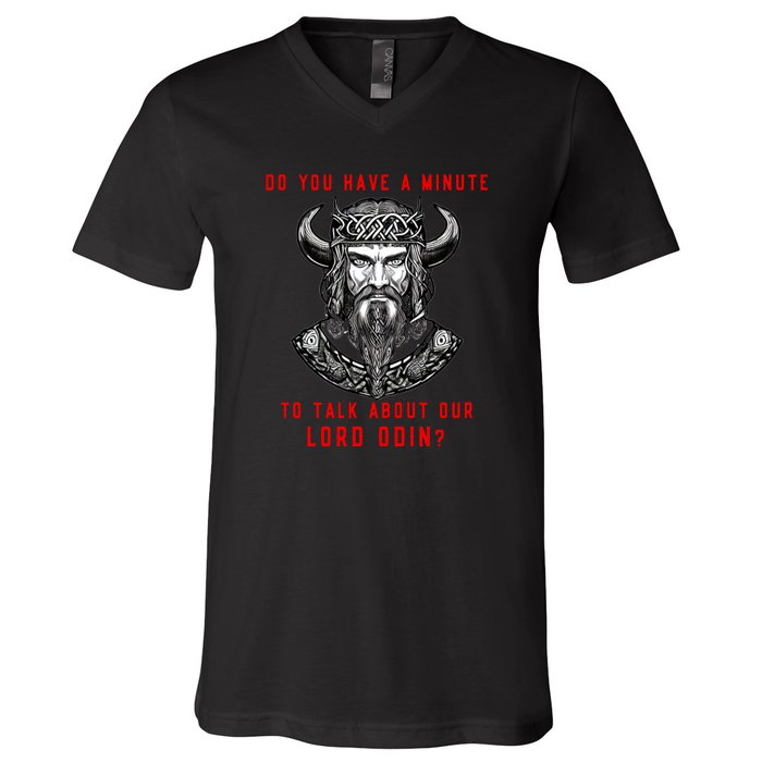 Funny Odin Norse God Viking Gift V-Neck T-Shirt