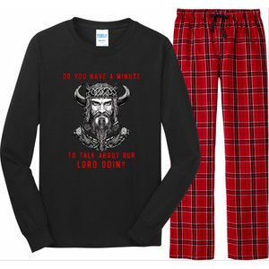 Funny Odin Norse God Viking Gift Long Sleeve Pajama Set