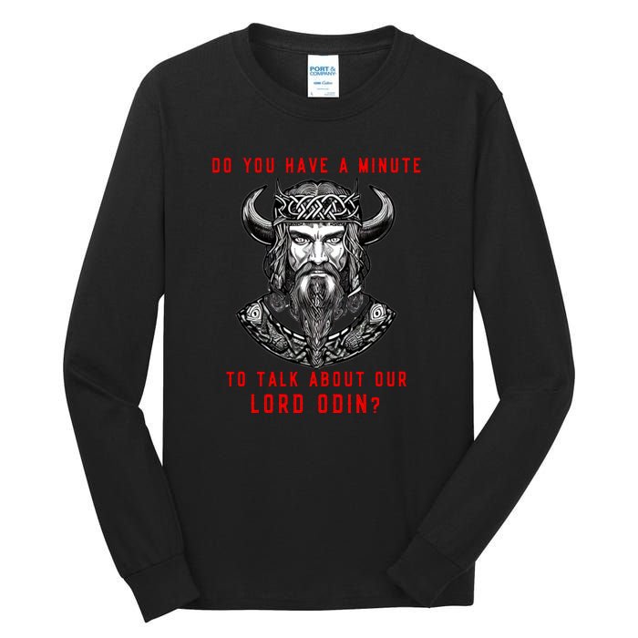 Funny Odin Norse God Viking Gift Tall Long Sleeve T-Shirt