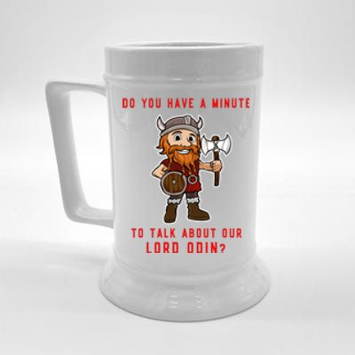 Funny Odin Norse God Viking Gift Beer Stein