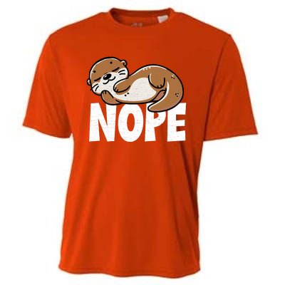 Funny Otter Nope Not Today Animal Lover Sea Otter Lazy Otter Cooling Performance Crew T-Shirt