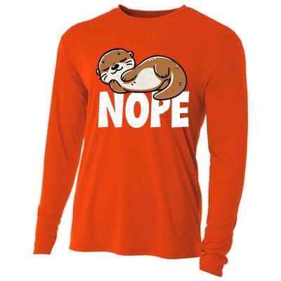 Funny Otter Nope Not Today Animal Lover Sea Otter Lazy Otter Cooling Performance Long Sleeve Crew