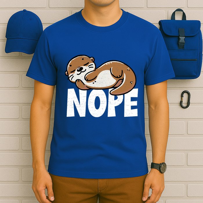 Funny Otter Nope Not Today Animal Lover Sea Otter Lazy Otter T-Shirt