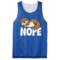 Funny Otter Nope Not Today Animal Lover Sea Otter Lazy Otter Mesh Reversible Basketball Jersey Tank