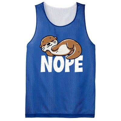 Funny Otter Nope Not Today Animal Lover Sea Otter Lazy Otter Mesh Reversible Basketball Jersey Tank