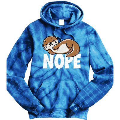 Funny Otter Nope Not Today Animal Lover Sea Otter Lazy Otter Tie Dye Hoodie