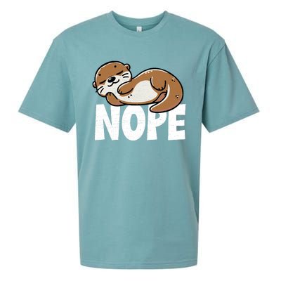 Funny Otter Nope Not Today Animal Lover Sea Otter Lazy Otter Sueded Cloud Jersey T-Shirt