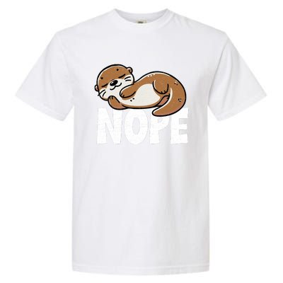 Funny Otter Nope Not Today Animal Lover Sea Otter Lazy Otter Garment-Dyed Heavyweight T-Shirt