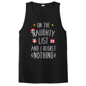 Funny On Naughty List And I Regret Nothing For Christmas Funny Gift PosiCharge Competitor Tank