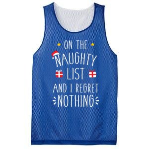 Funny On Naughty List And I Regret Nothing For Christmas Funny Gift Mesh Reversible Basketball Jersey Tank