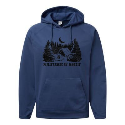 Funny Outdoors Nature & Shit Forest Performance Fleece Hoodie