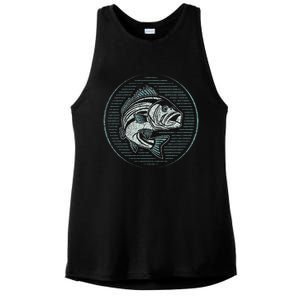 Fishing Outdoor Nature Wildlife Fisherman Graphics Ladies PosiCharge Tri-Blend Wicking Tank