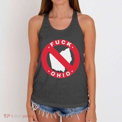 Fuck Ohio Nobody Likes Ohio Anti Ohio Women's Knotted Racerback Tank