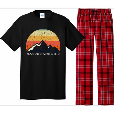 Funny Outdoors Nature And Shit Camping Funny Camper Mountain Pajama Set