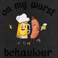 Funny Oktoberfest On My Wurst Behaviour Beer Hot Dog Drinking Team 7 Panel Mesh Trucker Snapback Hat