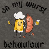 Funny Oktoberfest On My Wurst Behaviour Beer Hot Dog Drinking Team Cotton Canvas Backpack