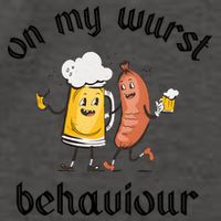 Funny Oktoberfest On My Wurst Behaviour Beer Hot Dog Drinking Team Vector Backpack