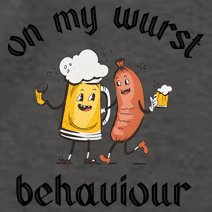Funny Oktoberfest On My Wurst Behaviour Beer Hot Dog Drinking Team Vector Backpack